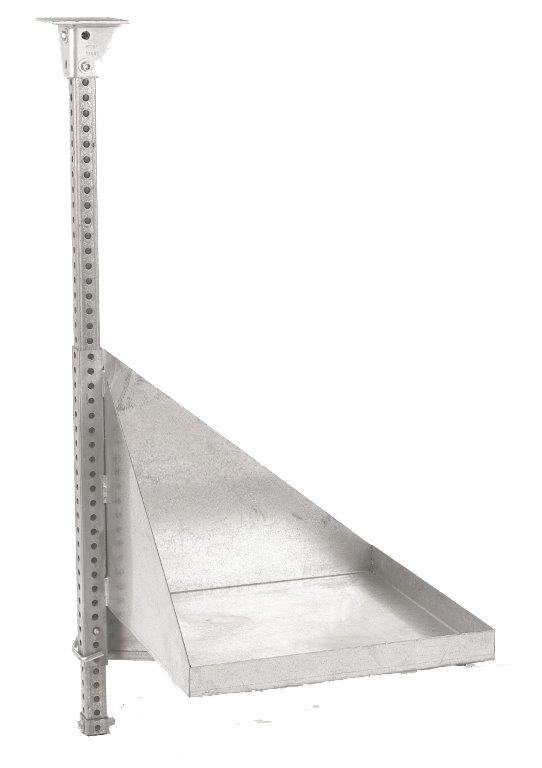 VB-02 — Canister Vacuum Ceiling Bracket (for basement, 1-leg) 2-CARTONS-Pan and post