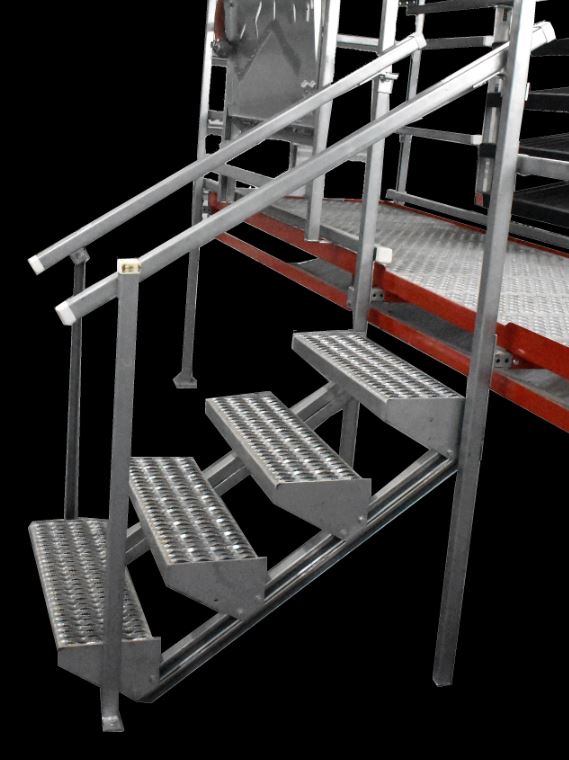E905-ST — Catwalk Step Assembly (5 adjustable risers to 48″ deck) Whole Grip Decking or Gator Grip Decking