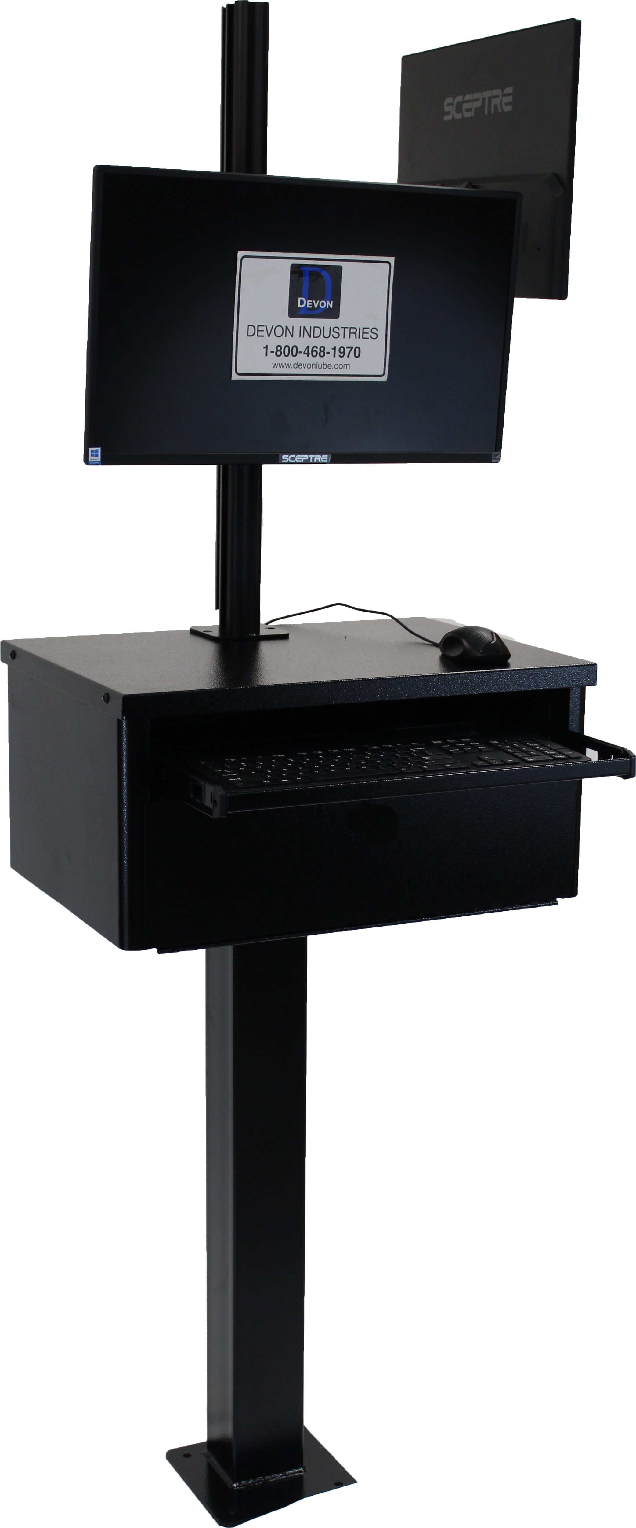 CP-09-2M — Dual Monitor Pedestal Post Podium