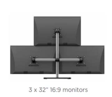 Atdec — VFS-Q — Quad, Triple, Dual or Single Freestanding Monitor Desk Mount